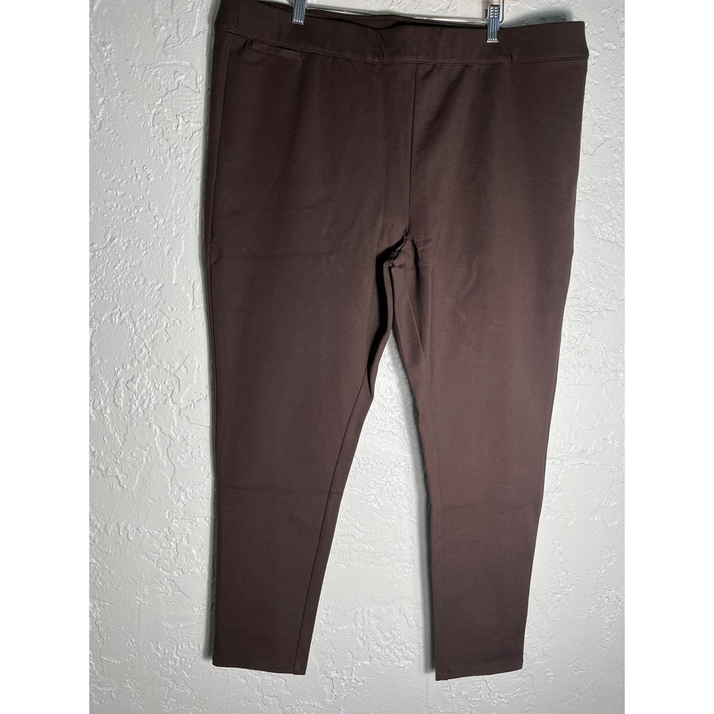 Soft Surroundings Brown Pull On Stretch Ankle Pants Size 2X Slim Leg